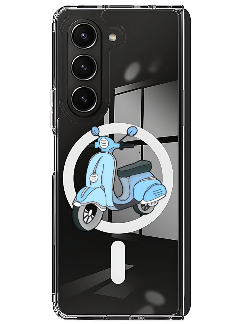 Theodor Magnetic Case for Samsung Galaxy Z Fold 5 Compatible with MagSafe Wireless Charging, Shockproof Phone Bumper Cover Scooter - Image 1