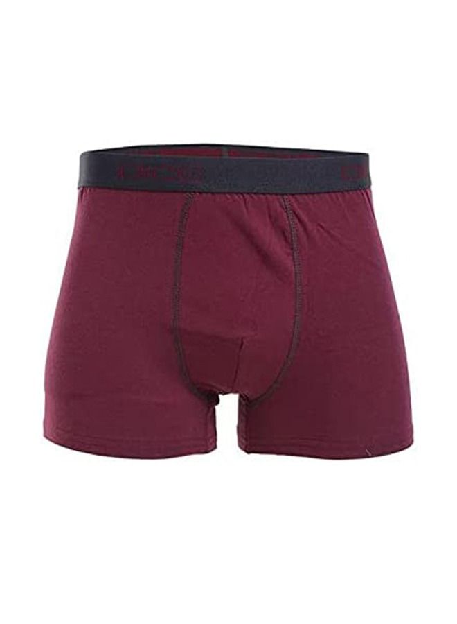 DICE Dice Dark Red Boxer for Men Solid 100% Cotton 