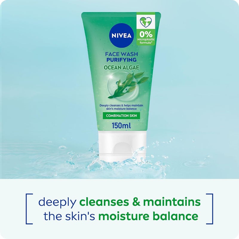 NIVEA Purifying Face Wash with Ocean Algae - 150ml - Image 2