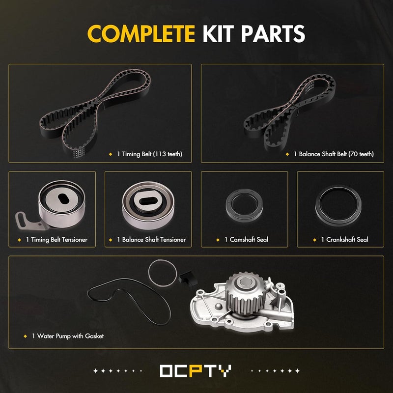 OCPTY Timing Belt Kit including timing Belt water pump with gasket tensioner bearing etc, Compatible for 90 91 92 93 94 95 96 97 Honda Accord/95 96 97 Honda Odyssey/96 97 Isuzu Oasis - Image 4