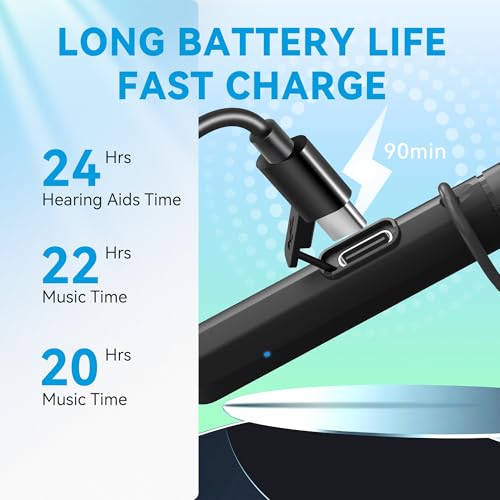 DIGGINGSOUND Hearing Aids for Seniors Hearing Amplifier Device, Neckband Hearing Aids Earphones for Elderly with Bluetooth - Image 3