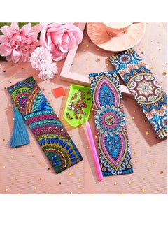 KASTWAVE 5D Diamond Bookmark, 6 Pieces DIY Painting Bookmark Floral Beaded Bookmarks Leather Tassel Bookmark for DIY Art Crafts Students Adults BeginnerMaking Arts Crafts Students Graduation Embroidery  - Image 2