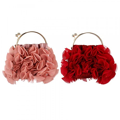 Gets Purses and Handbags for Women Clutch Purse Party Clutch Shoulder Bags with Detachable Strap (Red) One Size - Image 3