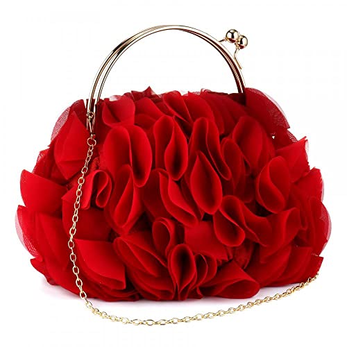 Gets Purses and Handbags for Women Clutch Purse Party Clutch Shoulder Bags with Detachable Strap (Red) One Size - Image 1