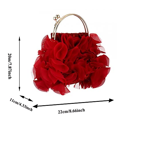 Gets Purses and Handbags for Women Clutch Purse Party Clutch Shoulder Bags with Detachable Strap (Red) One Size - Image 5