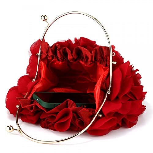 Gets Purses and Handbags for Women Clutch Purse Party Clutch Shoulder Bags with Detachable Strap (Red) One Size - Image 4