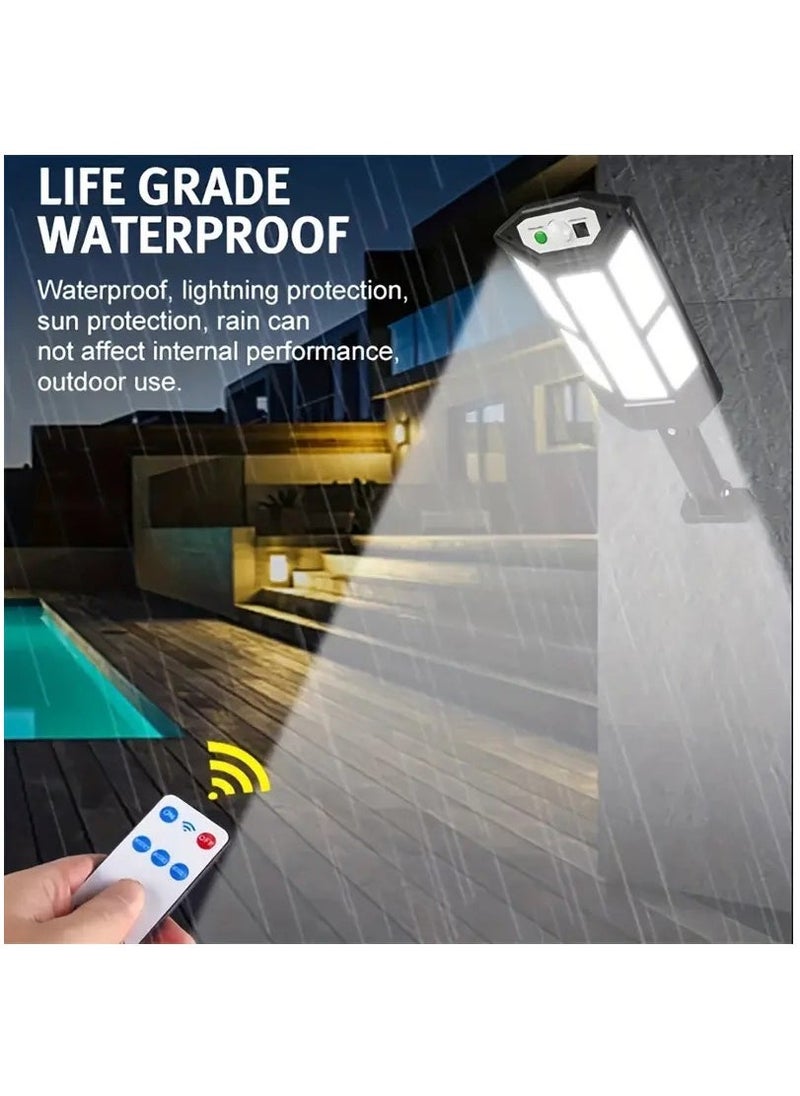 Arabest 1pc 6500K Super Bright LED Solar Wall Light, IP65 MotionSensor, 3 Lighting Mode Light, Outdoor Garden Security StreetYard Lamp With Battery  - Image 4