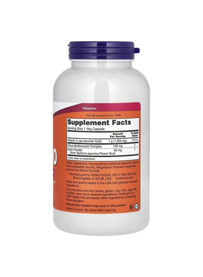 now Foods, C-1000 with Bioflavonoids, 250 Veg Capsules - Image 2