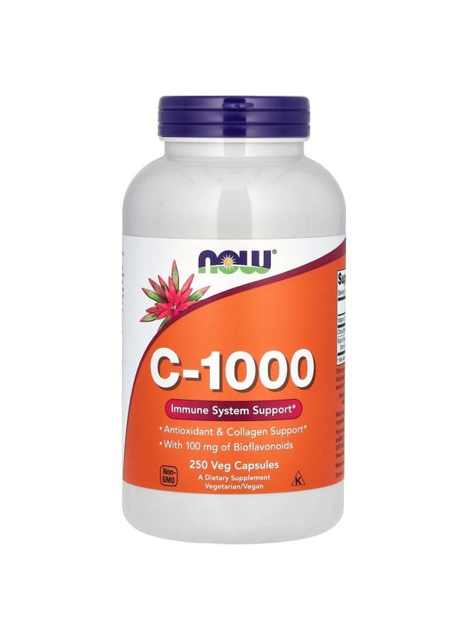 now Foods, C-1000 with Bioflavonoids, 250 Veg Capsules - Image 1