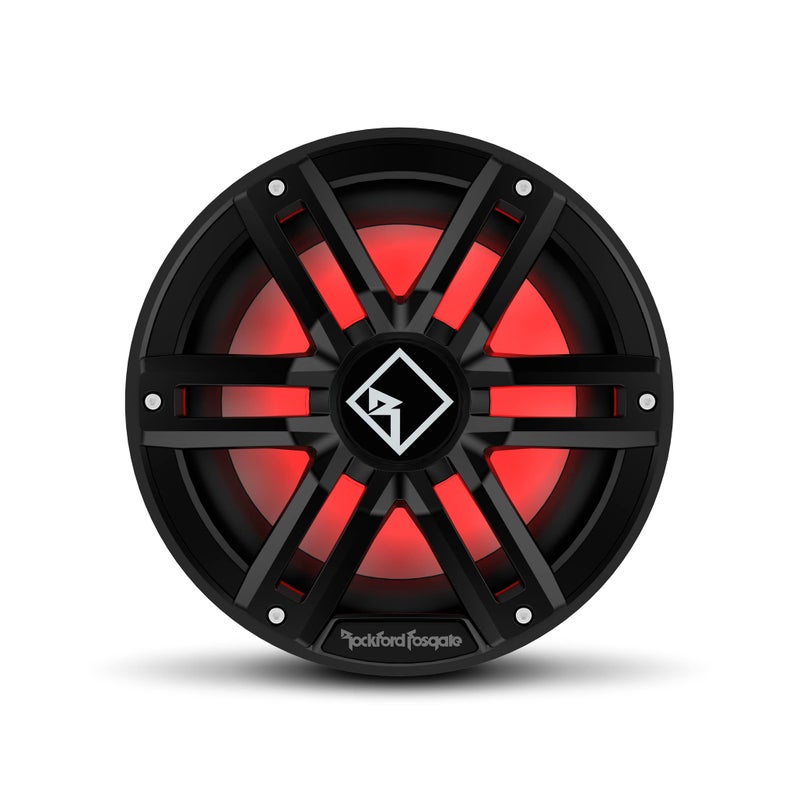 Rockford Fosgate M2D2-10SB Color Optix 10" DVC 2-Ohm Multicolor LED Lighted Marine Subwoofer for Sealed Enclosure - Black/Stainless - Image 1