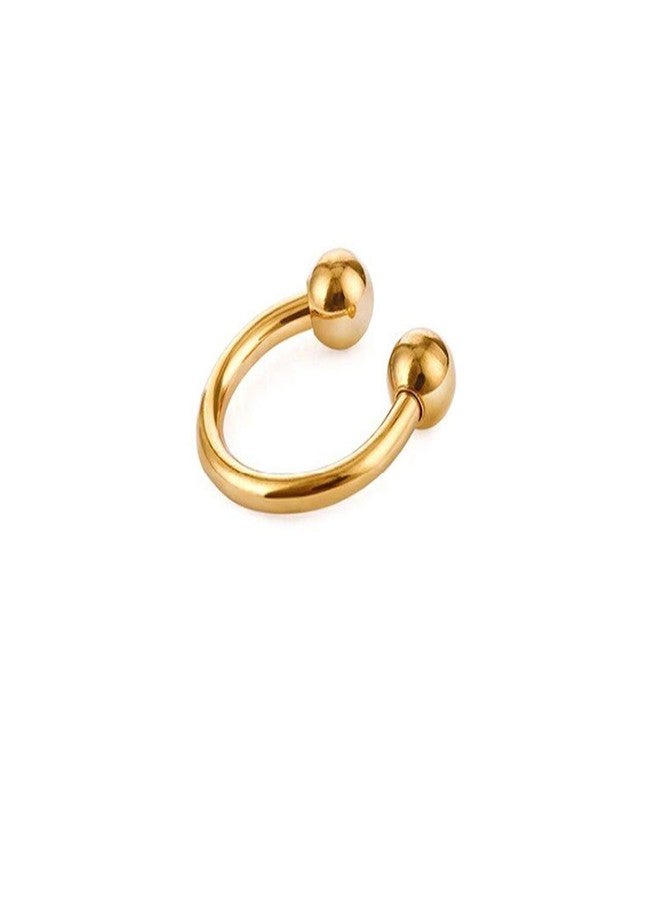 SORELLAZ Sorella'z Unisex Metal Multicolor Ear Nose Lip Cball Rings (Golden) - Image 1