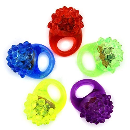 C&H Solutions Novelty 24 ct Flashing LED Bumpy Rings Blinking Soft Jelly Glow By C&H® - Image 3