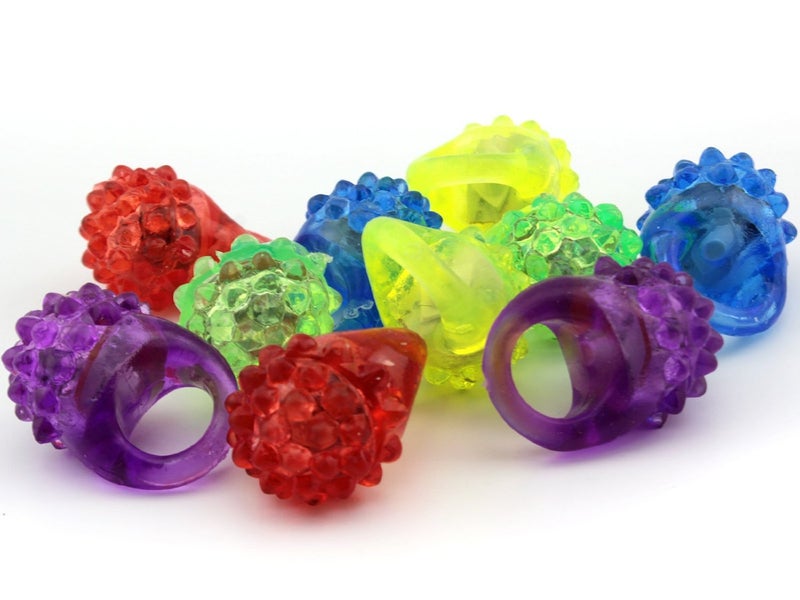 C&H Solutions Novelty 24 ct Flashing LED Bumpy Rings Blinking Soft Jelly Glow By C&H® - Image 4