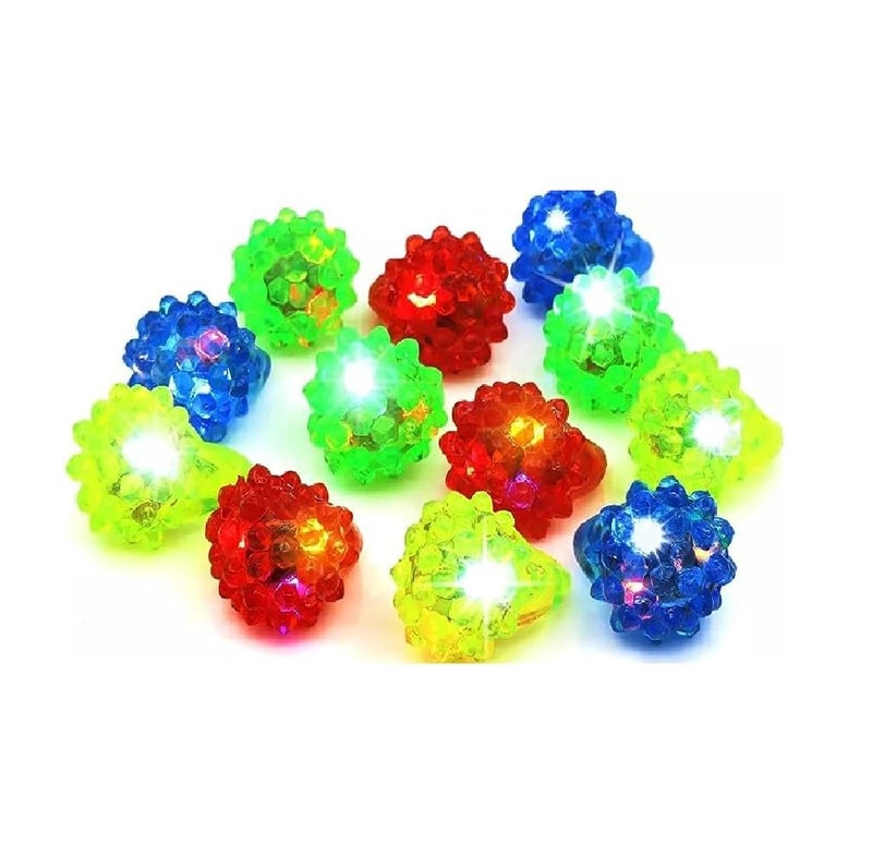 C&H Solutions Novelty 24 ct Flashing LED Bumpy Rings Blinking Soft Jelly Glow By C&H® - Image 5