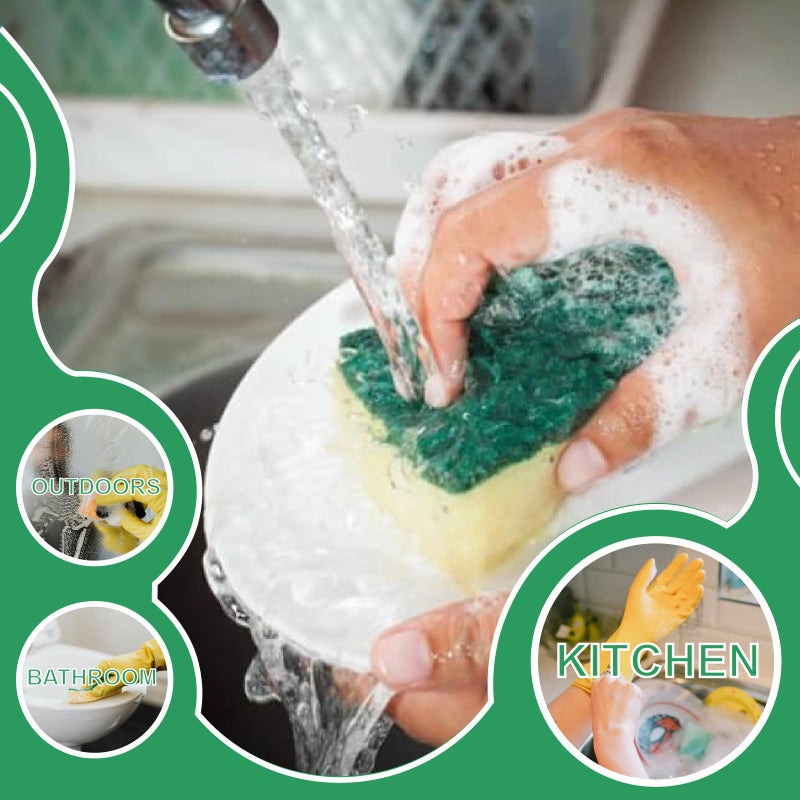 Kldnkig Cleaning Sponge,32 Pack Dual-Sided Dishwashing Sponge for Kitchen, Cleans Fast Without Scratching,Eco Safe on Non-Stick Cookware,Scrub Pads for Dishes,Pans All at Once - Image 3
