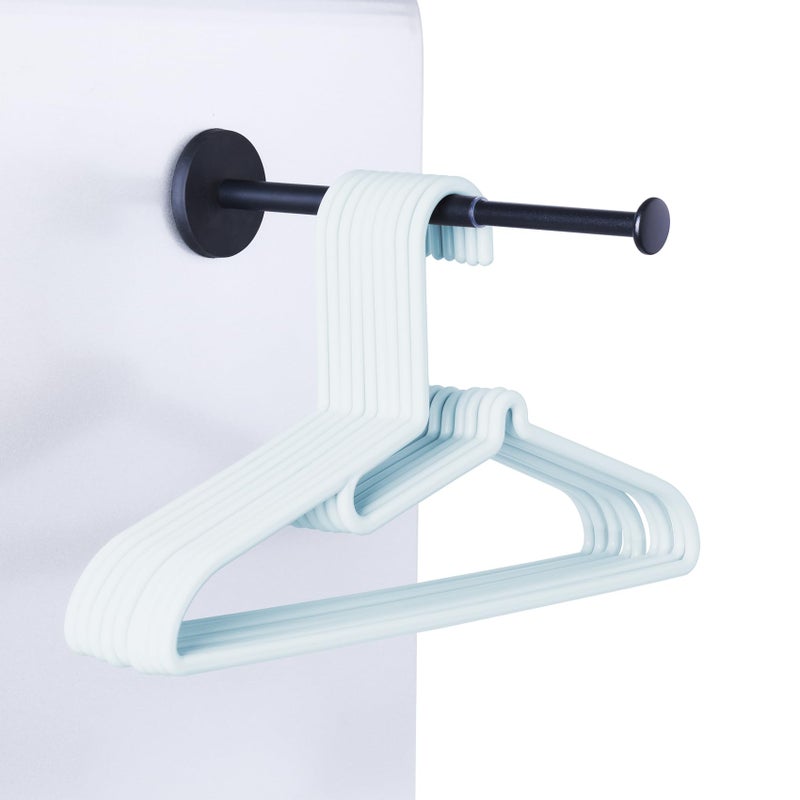 LEKUSHA Magnetic Hanger Organizer Rack, Extendable Clothes Hanger Stacker for Washing Machine or Dryer, Space Saving Hanger Storage Holder, Keep Clothes Hangers in Hand, Black, Pack of 1 - Image 1