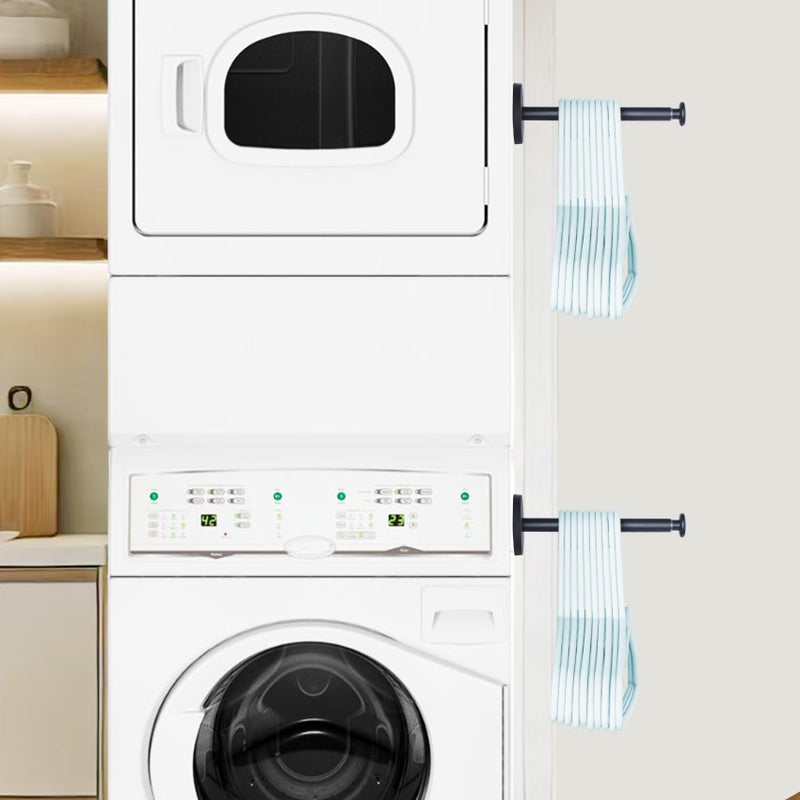 LEKUSHA Magnetic Hanger Organizer Rack, Extendable Clothes Hanger Stacker for Washing Machine or Dryer, Space Saving Hanger Storage Holder, Keep Clothes Hangers in Hand, Black, Pack of 1 - Image 5