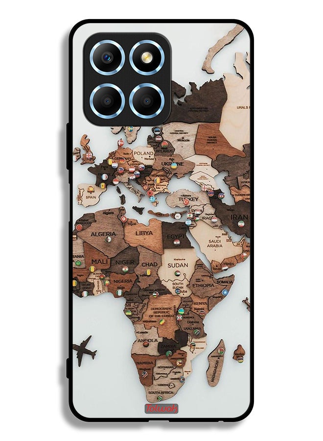 Tolwak Honor X8 5G Protective Case Cover World Map Art - Image 2