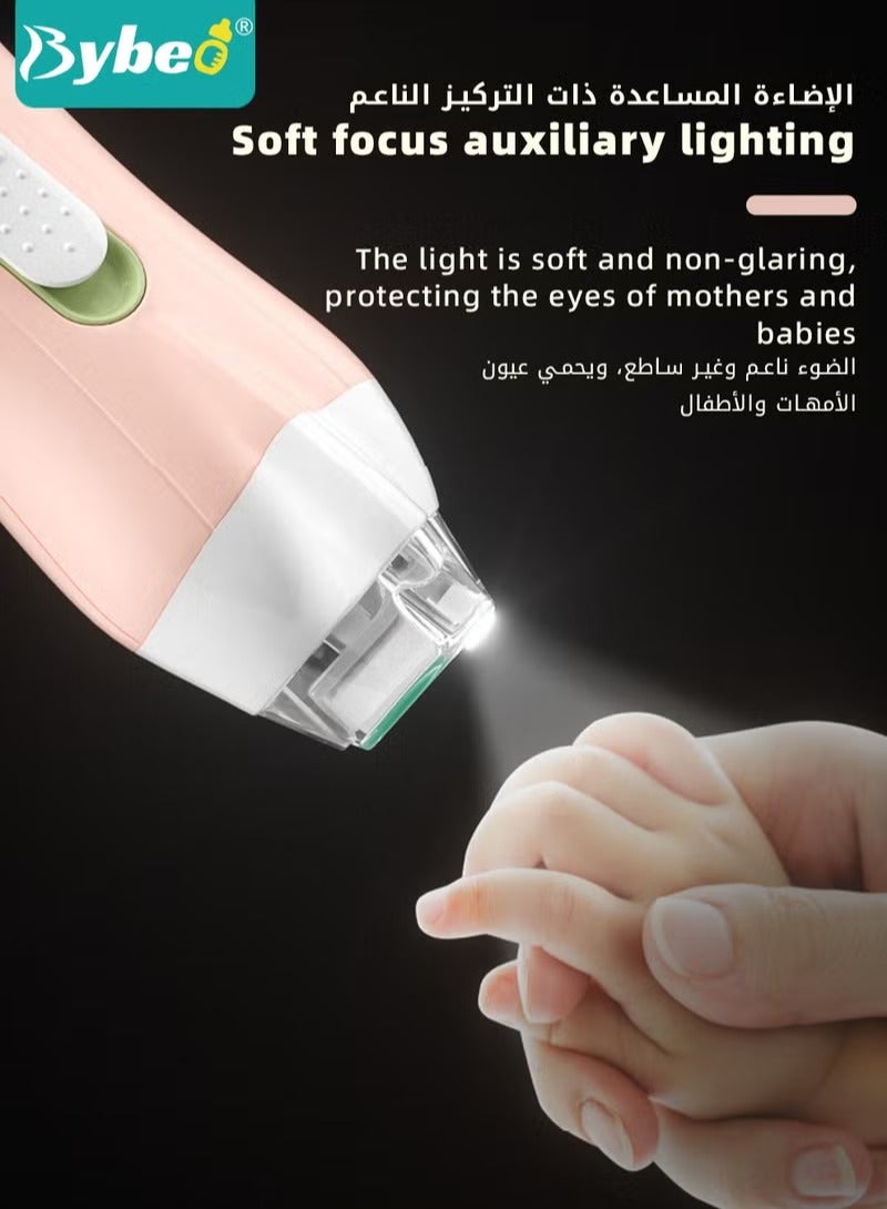 Bybeo Baby Nail Clippers Electric Trimmer Infant Nails File Kit with LED Lighting and 6 Different Sized Sanding Pads Suitable for Newborn Toddler Children or Adults Toes Fingernails Care - Image 2