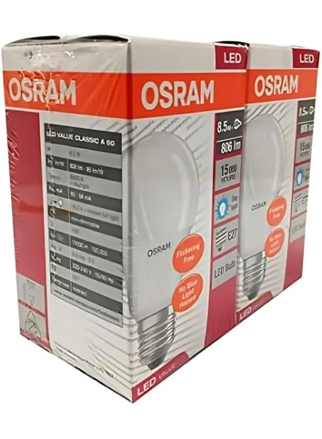 Led مصباح أوسرام LED - E27 8.5 واط ضوء نهاري بارد (6500 كلفن) مجموعة 2 قطعة عرض ترويجي - Image 2