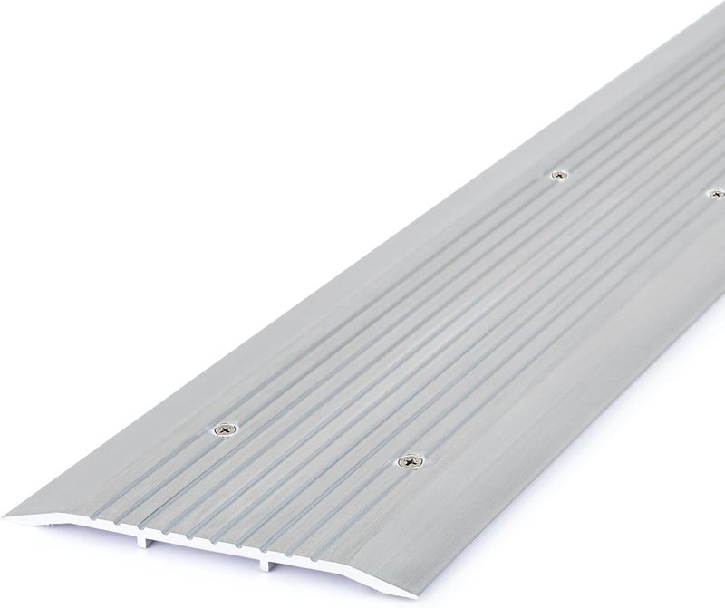 Barzen Door Threshold - Premium Low-Profile Corrugated Aluminum Door Saddle Flat Transition Door Saddle 5" Wide x 48" Long - Image 2