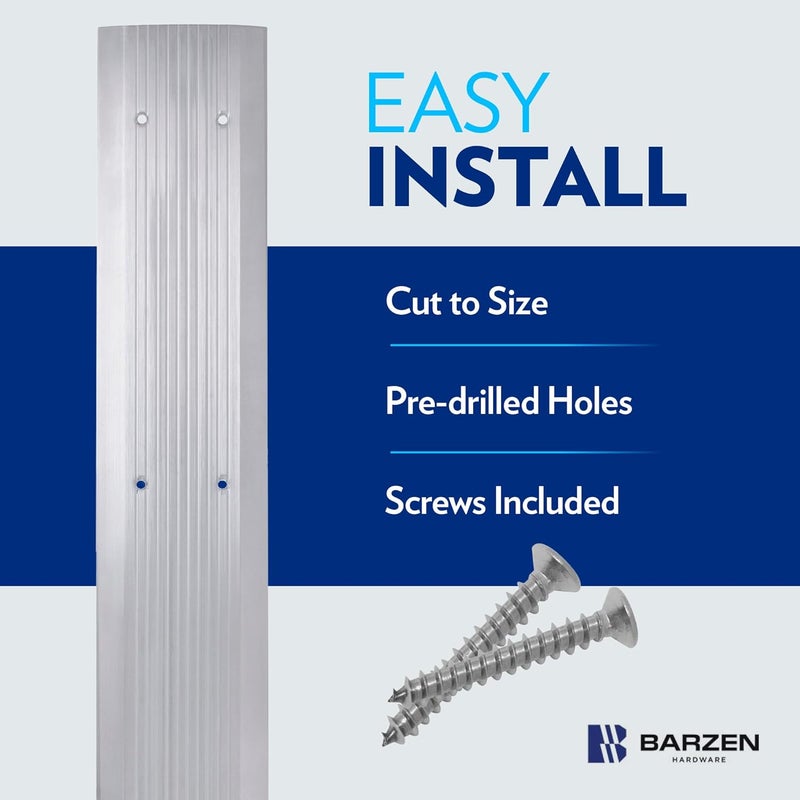 Barzen Door Threshold - Premium Low-Profile Corrugated Aluminum Door Saddle Flat Transition Door Saddle 5" Wide x 48" Long - Image 5