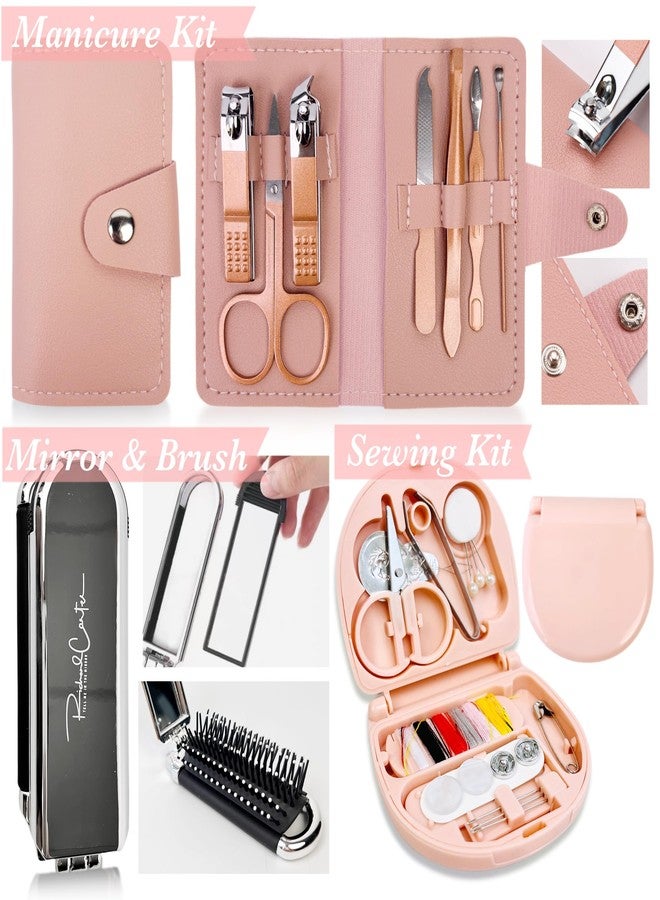 ARK Survivor Women's Wedding Emergency Travel Kit 45 Essential Items for Brides Bridesmaid All-In-One Daily Beauty Style Set With Makeup Brushes (Sakura Pink) - Image 5