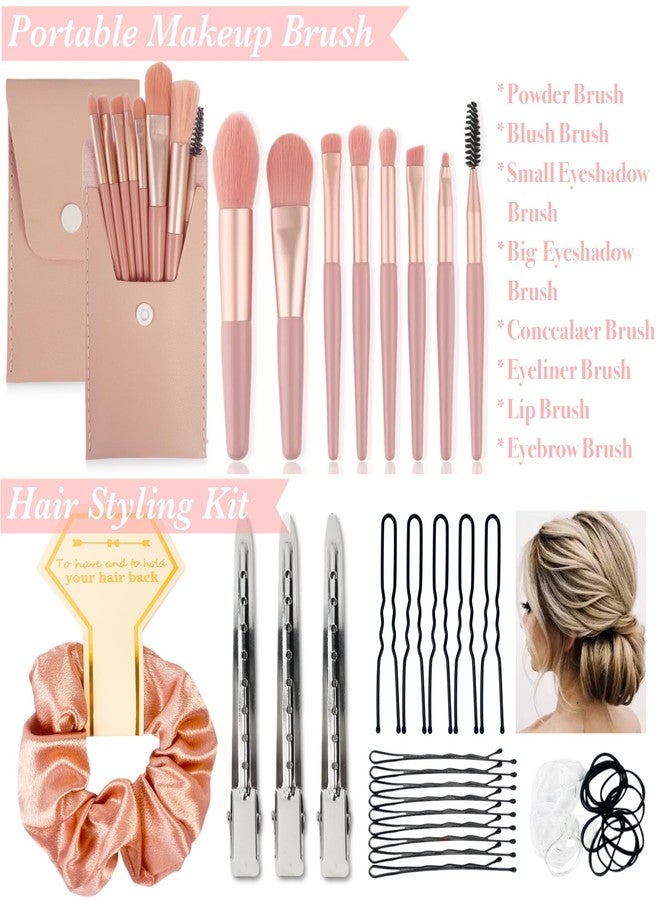 ARK Survivor Women's Wedding Emergency Travel Kit 45 Essential Items for Brides Bridesmaid All-In-One Daily Beauty Style Set With Makeup Brushes (Sakura Pink) - Image 3