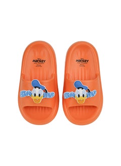 UrbanHaul UrbanHaul Boys Disney Mickey & Frnds Print Slip on Sliders For Kids Suitable for Daily Use :- Orange  - Image 3