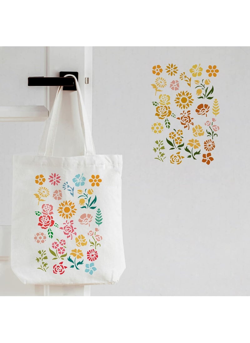 FINGERINSPIRE FINGERINSPIRE Flowers Stencils 11.7x8.3 inch Plastic Daisy Morning Glory Drawing Painting Stencils Rose Sunflower Cherry Blossoms Pattern Reusable Stencils for Painting on Wood, Floor, Wall and Tile  - Image 4