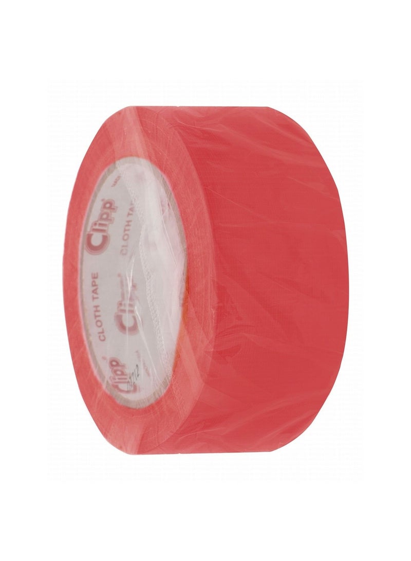 CLIPP 2 Inch Wide Cloth Duct Tape 25 Meter Length Red
