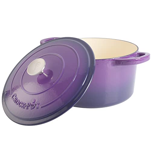 Crock-Pot Artisan Round Enameled Cast Iron Dutch Oven, 7-Quart, Lavender Purple - Image 2