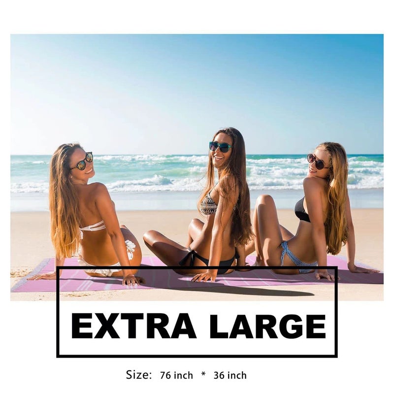 Antfuny Giant Huge Thin Boho Throw Blanket Turkish Beach Blanket Towel Jumbo Extra Large XL XXL Big Oversized Outdoor Picnic Accessories Airplane Travel Essentials Camping Gears Must Haves Yard Yoga Mat Aqua - Image 3