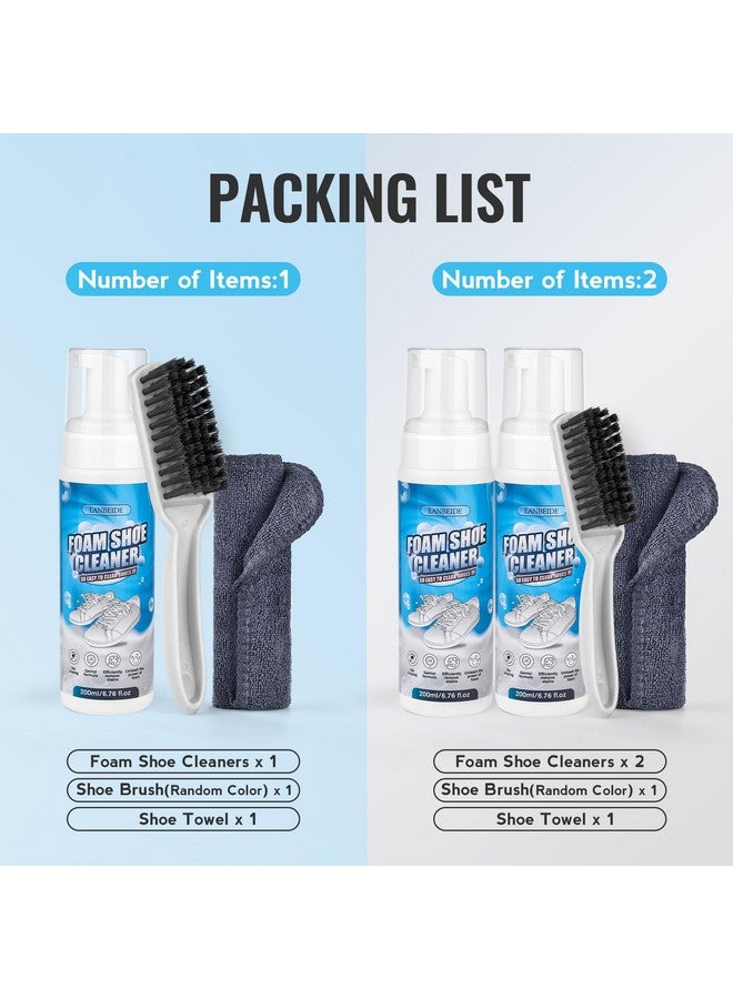 LANBEIDE LANBEIDE Shoe Cleaner, Shoe Cleaning Kit-6.76 Oz Sneaker Cleaner with Brush and Towel, White Shoe Cleaner Works on Leather, Knit, Canvas, Suede, PU, Fabric, Boots - Image 4