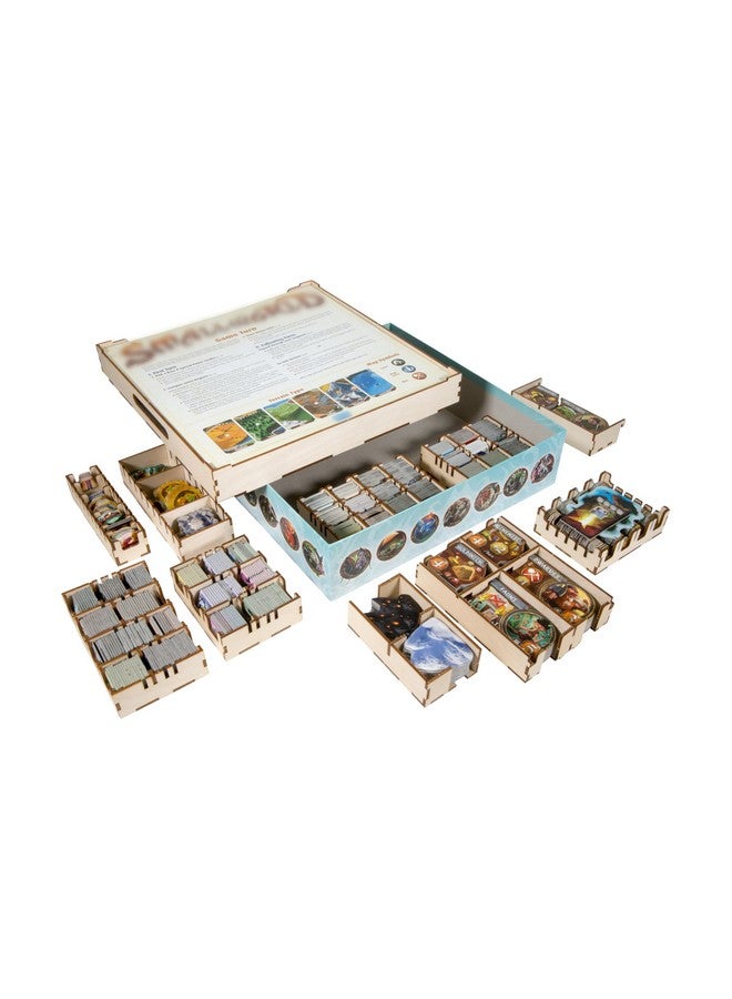 The Broken Token Small Realm Core Box Game Organizer Compatible with Small World - Wooden Game Organizing Box with Multiple Trays - Image 1