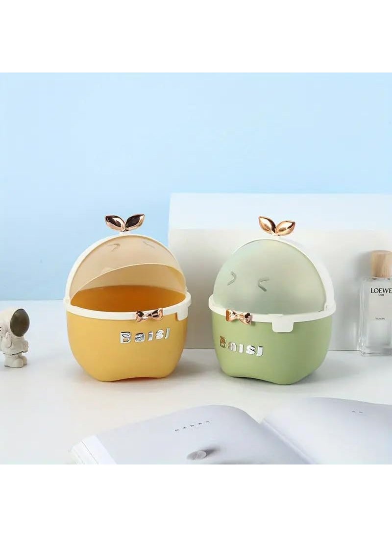 PROSFIA PROSFIA Mini Dustbin Animal Design Waste Bin New Creative Household Desktop Plastic Trash Can Small Portable Table With Attached Lid And Mini Trash Bin Can Kitchen Pack Of 1 Multicolor  - Image 2