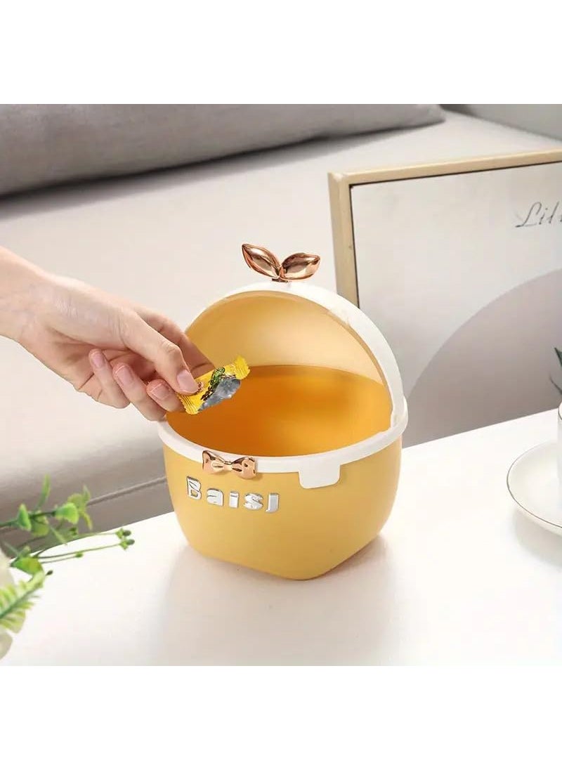 PROSFIA PROSFIA Mini Dustbin Animal Design Waste Bin New Creative Household Desktop Plastic Trash Can Small Portable Table With Attached Lid And Mini Trash Bin Can Kitchen Pack Of 1 Multicolor  - Image 1