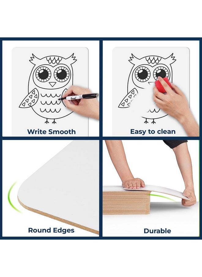 Lifekrafts Lifekrafts Dry Erase Lap Boards| Size (9x12) inches, Pack of 12 | includes 12 Lap boards, 12 Marker Pens, 6 Erasers| Interactive Learning Single Sided White Board for Kids, Adults, Students, Teachers.  - Image 4