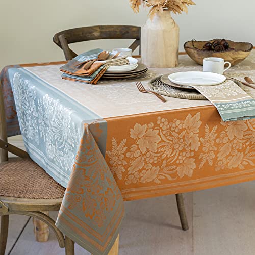 Benson Mills Harvest Gathering Heavyweight Engineered Jacquard Fabric Table Cloth, Décor for Fall, Harvest and Thanksgiving Tablecloth (Taupe, 60" x 104" Rectangular) - Image 3