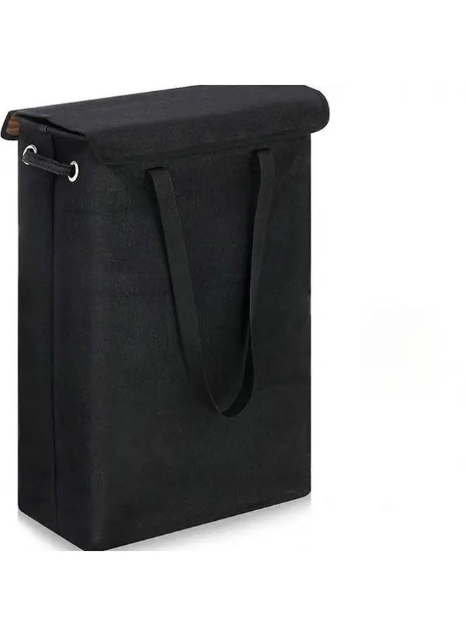 Beige Large Laundry Basket With Lid Tall Hamper Narrow Handles Spacious Storage Organizer - Image 5