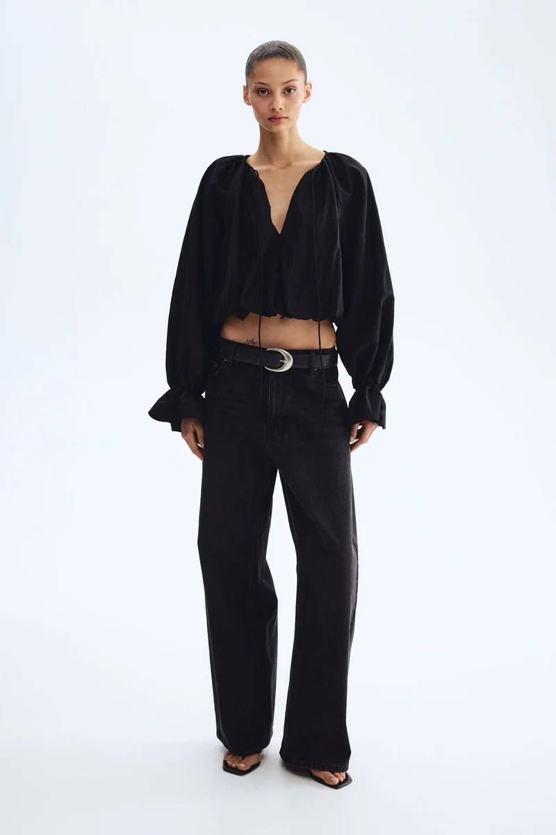 H&M Crinkled balloon blouse