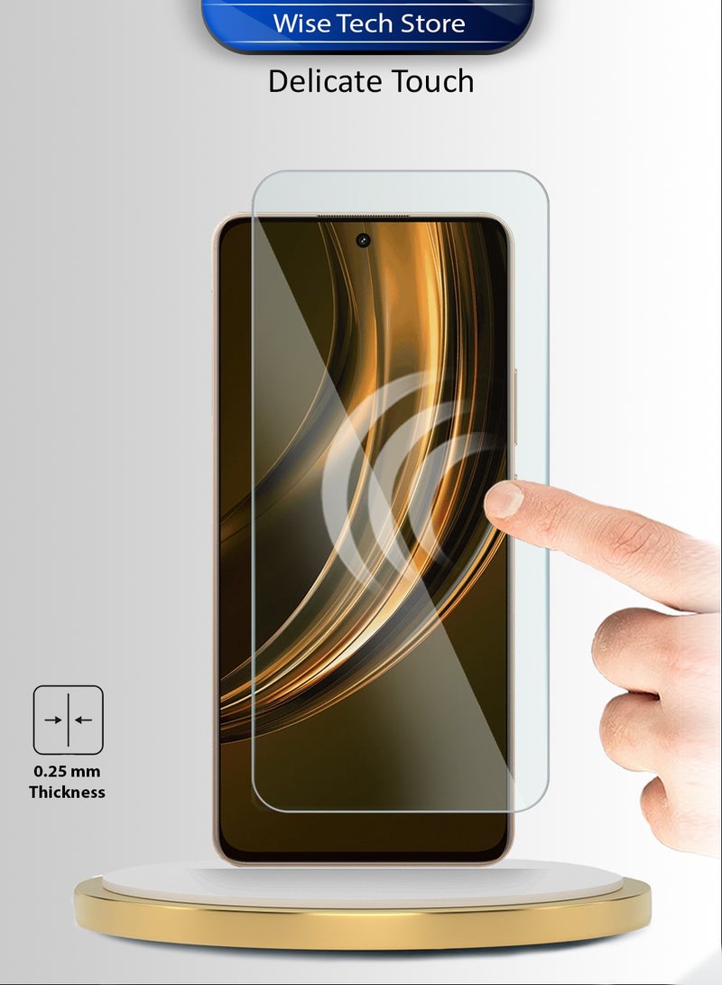 دبليو تيك واقٍ شاشة زجاجي مقسّى 9H 2.5D بحواف منحنية لسلسلة WTech المميزة Realme 15 Lite 5G 2025 (MSG9CN) - شفاف - Image 4