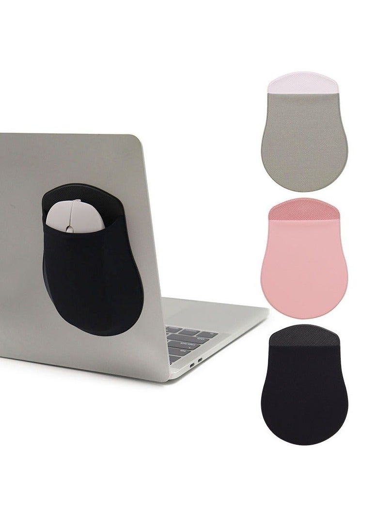 Elastic Lycra Portable Mouse & Tablet Storage Pouch - Self-Adhesive Wireless Mouse Holder, Multi-Device Organizer for Travel, Office, and Home (Black)  - Image 2