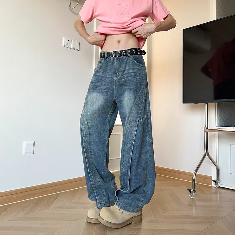 Unisex Classic Denim Jeans Loose Fit Daily Outdoor Wear - Image 2