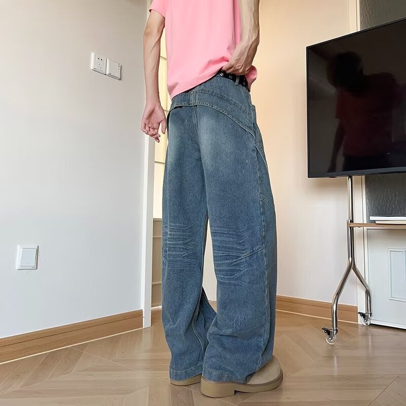 Unisex Classic Denim Jeans Loose Fit Daily Outdoor Wear - Image 3