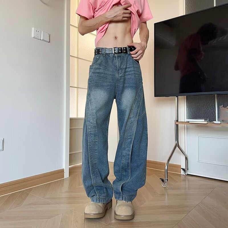 Unisex Classic Denim Jeans Loose Fit Daily Outdoor Wear - Image 4