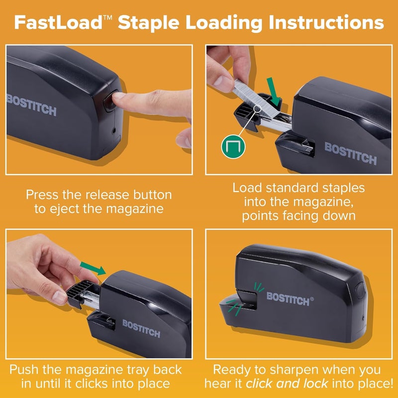 Bostitch Office Portable Electric Stapler, 20 Sheets, AC or Battery Powered, Black (MDS20-BLK) - Image 3