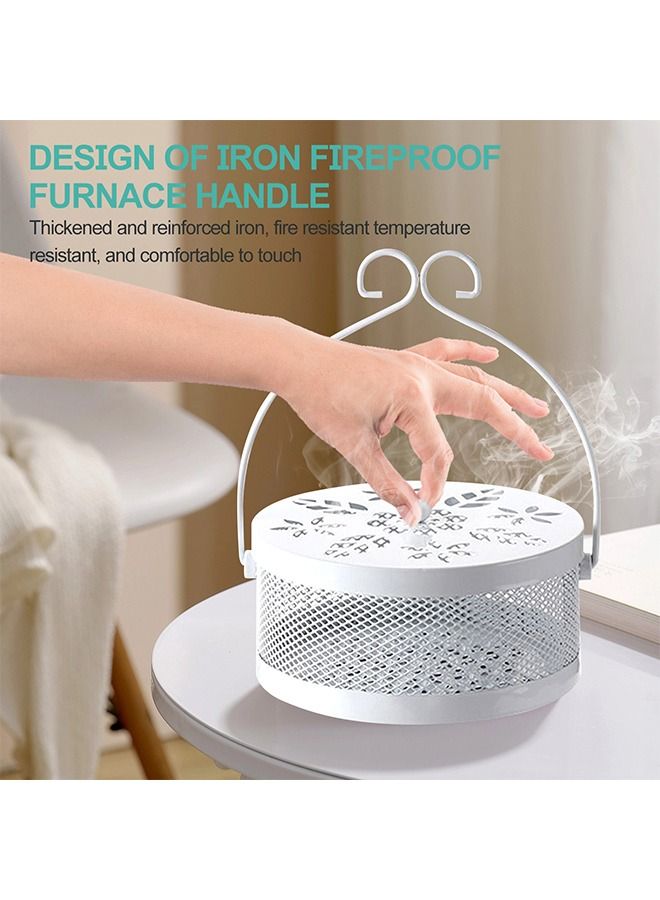 HomarKet Mosquito Coil Holder Retro Durable Portable Mosquito Incense Burner with Lid for Home and Camping  - Image 1