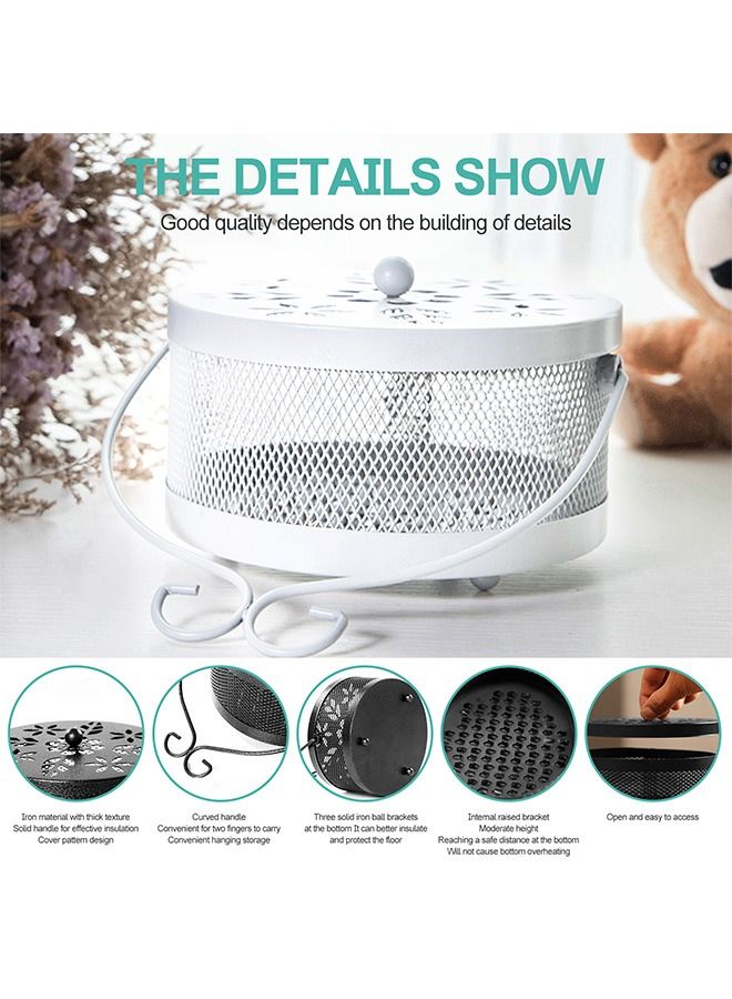 HomarKet Mosquito Coil Holder Retro Durable Portable Mosquito Incense Burner with Lid for Home and Camping  - Image 3