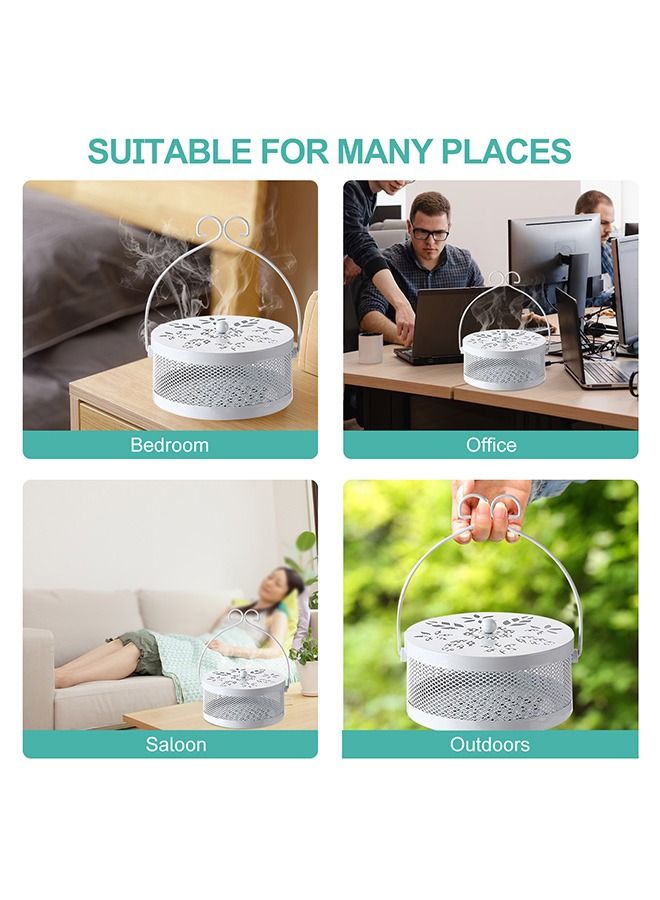 HomarKet Mosquito Coil Holder Retro Durable Portable Mosquito Incense Burner with Lid for Home and Camping  - Image 2
